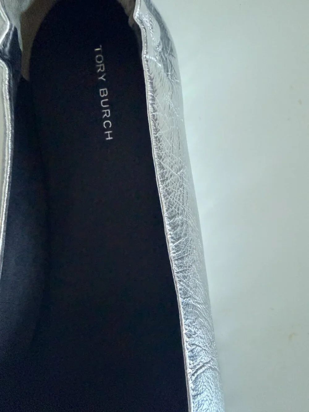 Tory Burch Silver Flats – Brand New, Never Worn, US Size 10.5